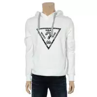 man guess populaire jacket hoodie oarai blanc